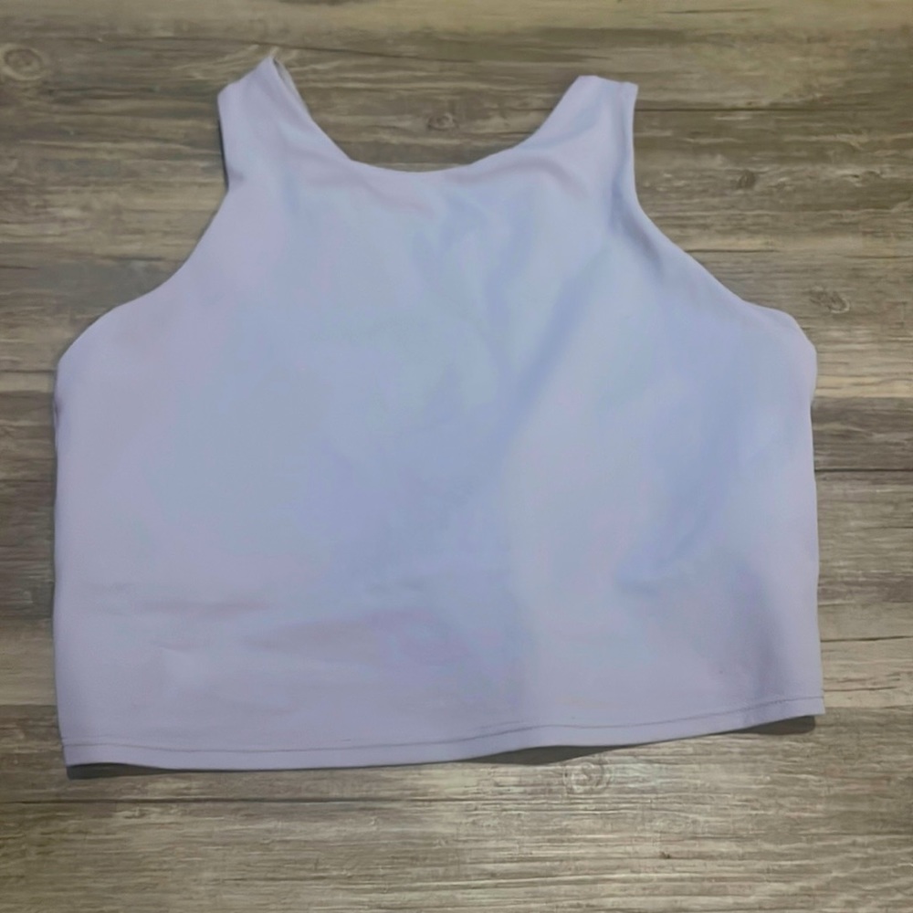 Athleta crop top with bra purple small